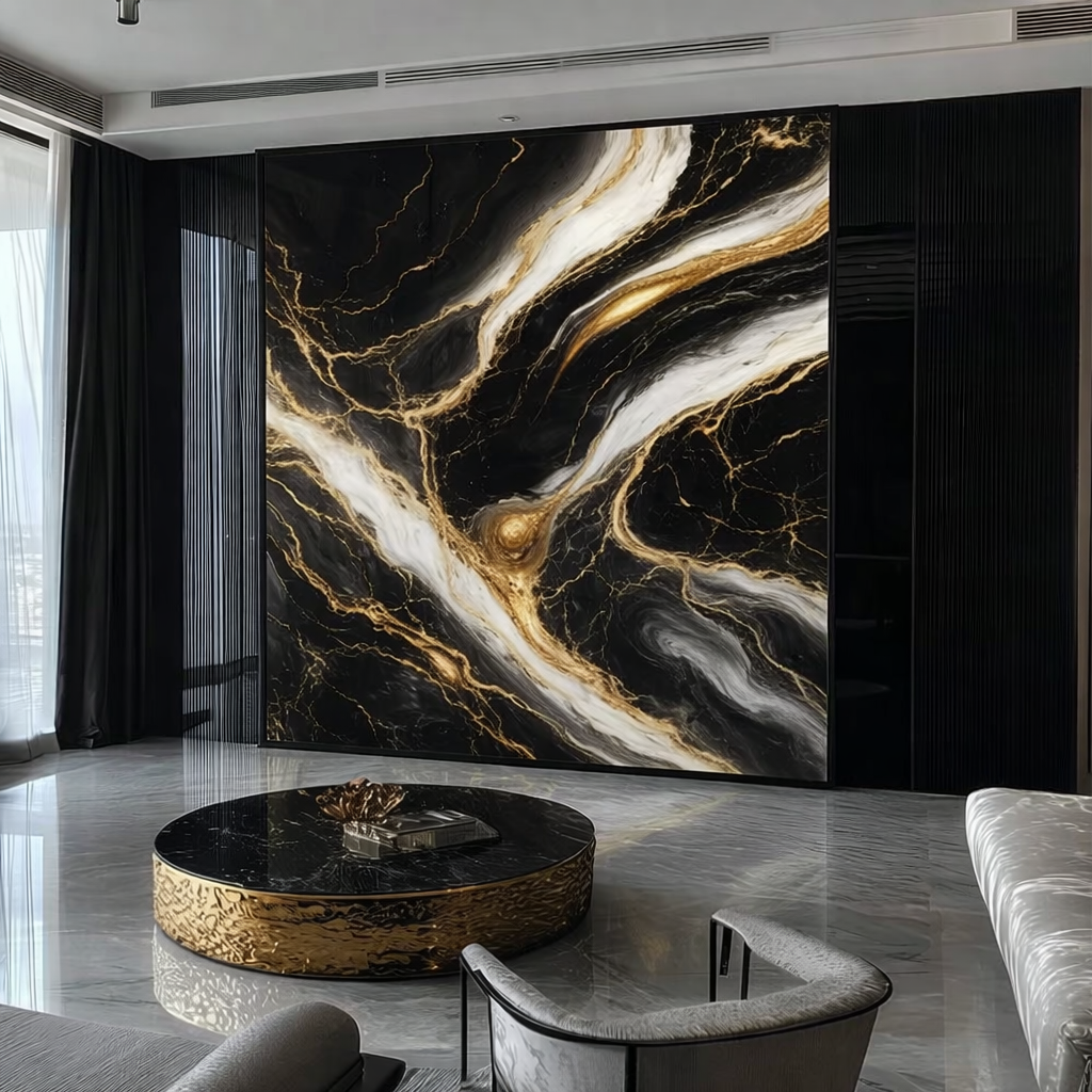 UV Marble Panel-Luxury Liquid Gold