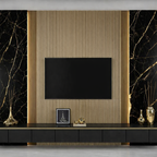 UV Marble Panel-Black Gold Veined
