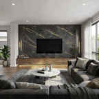 UV Marble Panel-Charcoal Gold