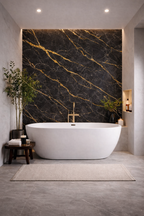 UV Marble Panel-Charcoal Gold