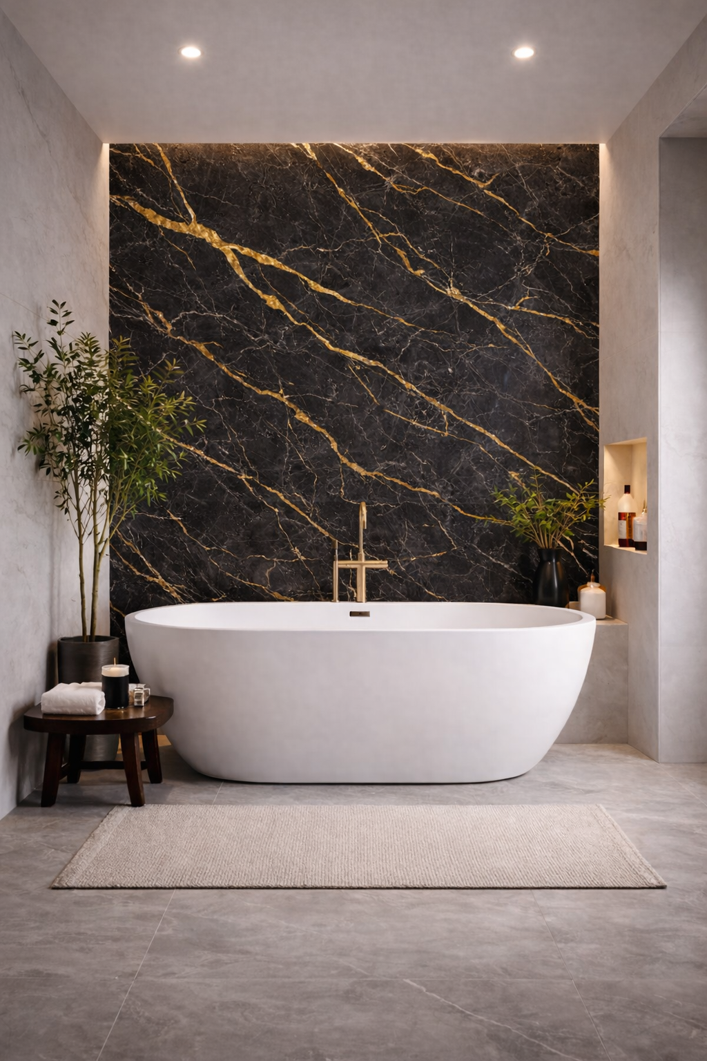 UV Marble Panel-Charcoal Gold