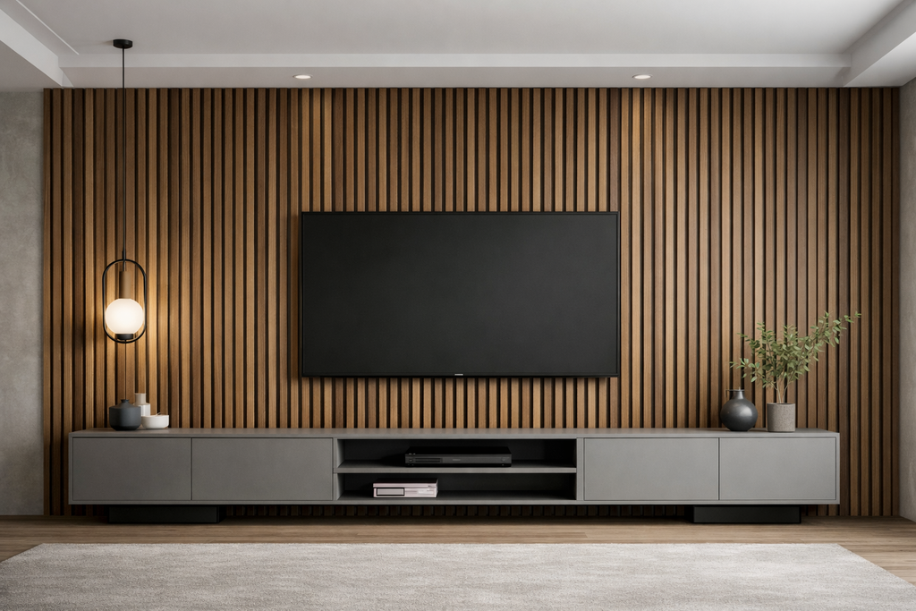 WPC Wall Panel- Teak & Dark Wood Two Tone