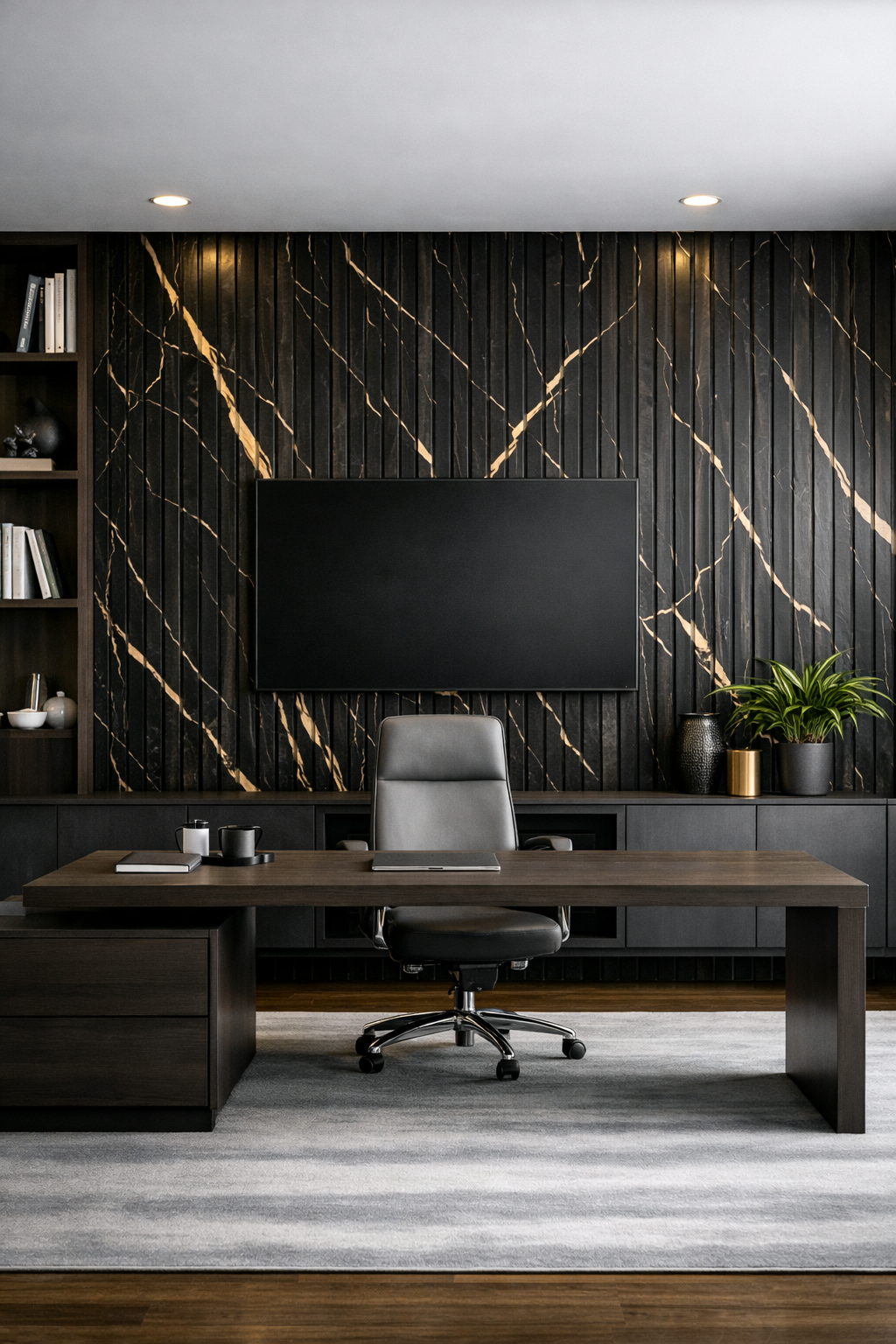 WPC Wall Panel- Black Gold Marble