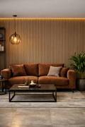 WPC Wall Panel-Sand Oak/ Black Gaps
