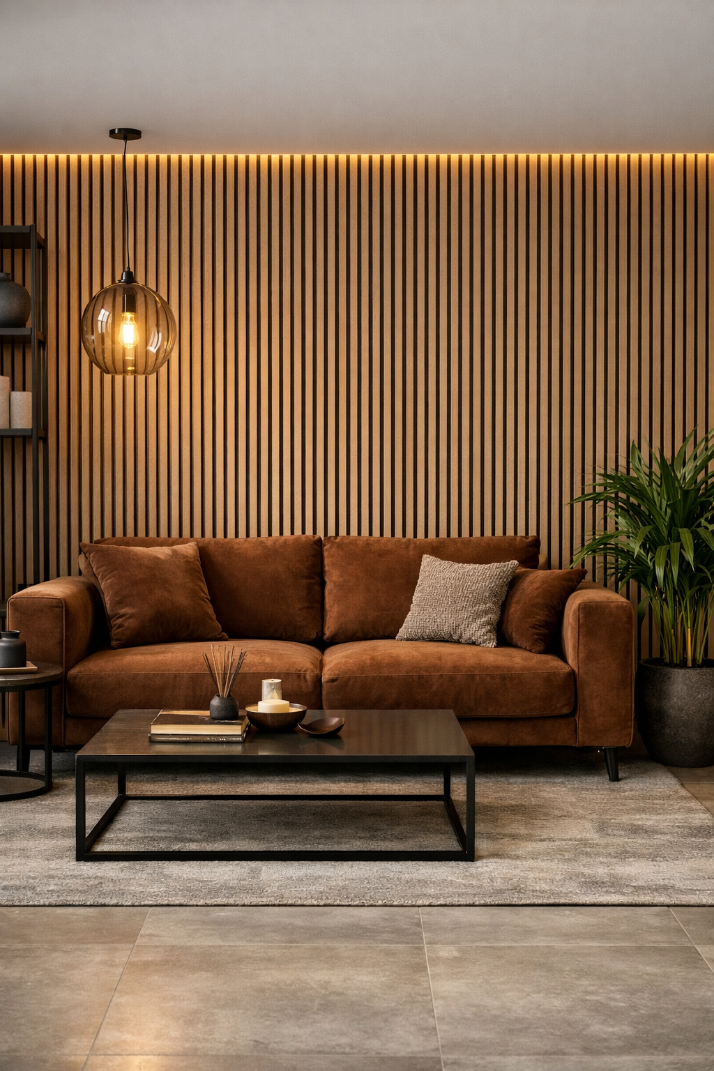 WPC Wall Panel-Sand Oak/ Black Gaps