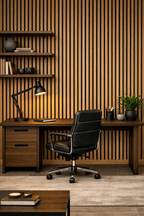 WPC Wall Panel-Sand Oak/ Black Gaps